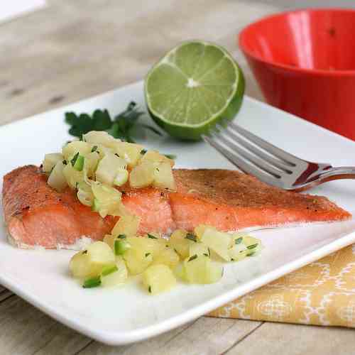 Broiled Salmon with Pineapple Salsa