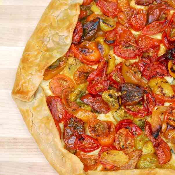 Heirloom Tomato and Ricotta Crostata