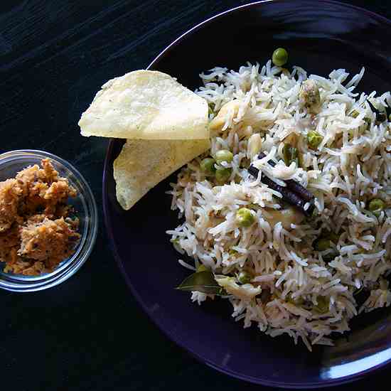 Green peas pulav