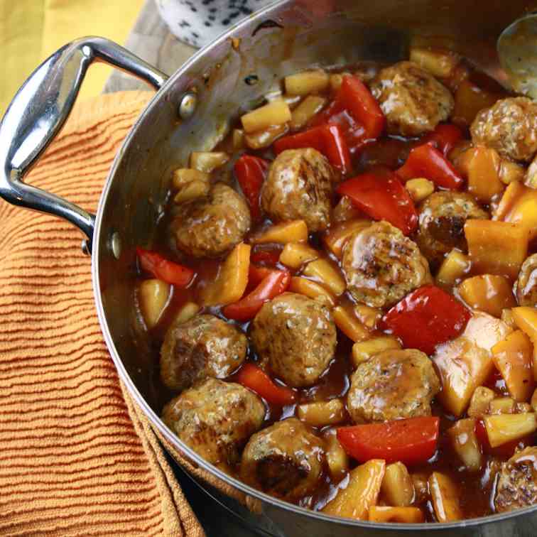 Hawaiian Turkey Meatballs