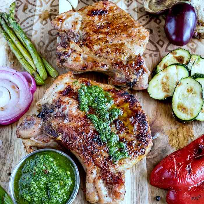 Peppercorn Garlic Pork Chops