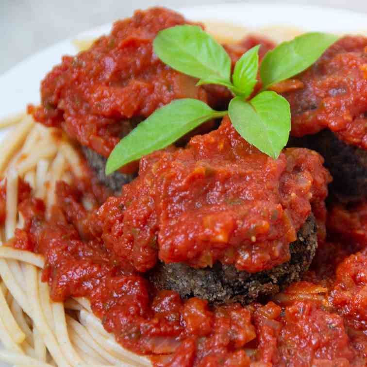 Black Bean Meatballs with Mushrooms