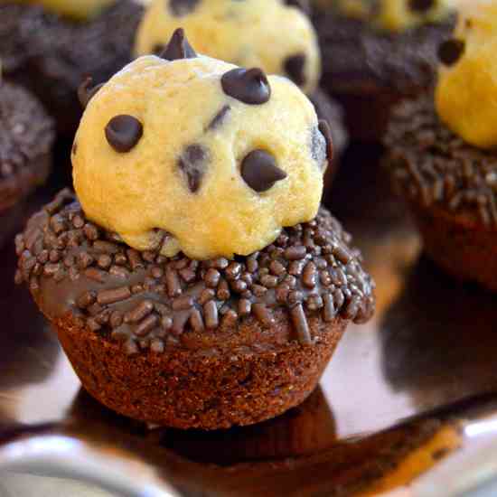 Cookie Dough Brownie Cups