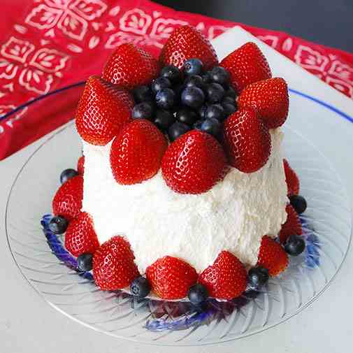 Red White and Blue Watermelon Cake