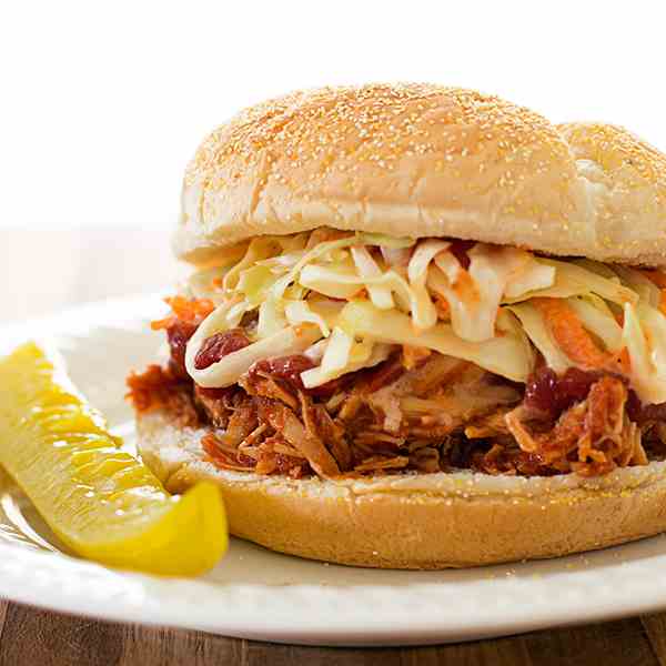 Slow Cooker BBQ Chicken Sandwiches for Two