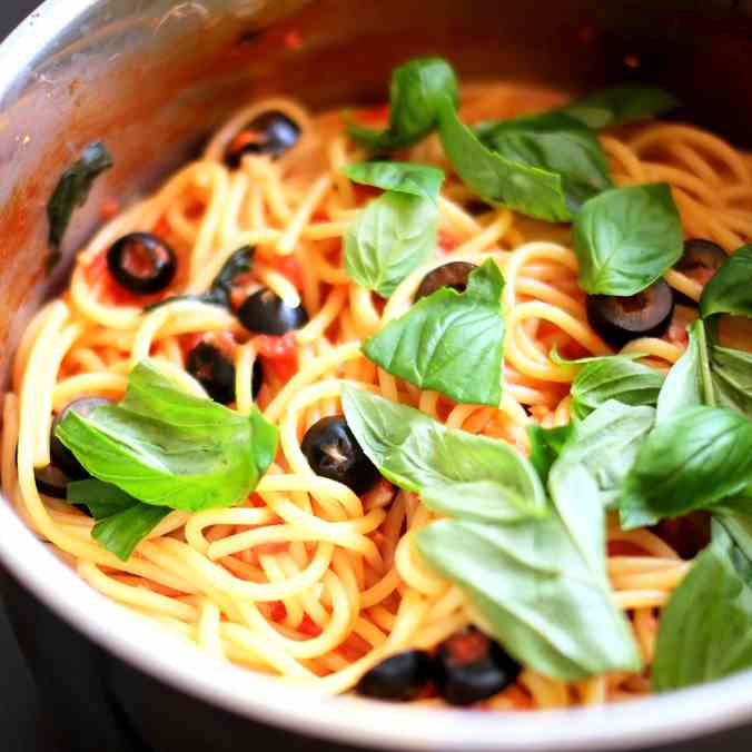 Basil and Olives One-Pot Pasta