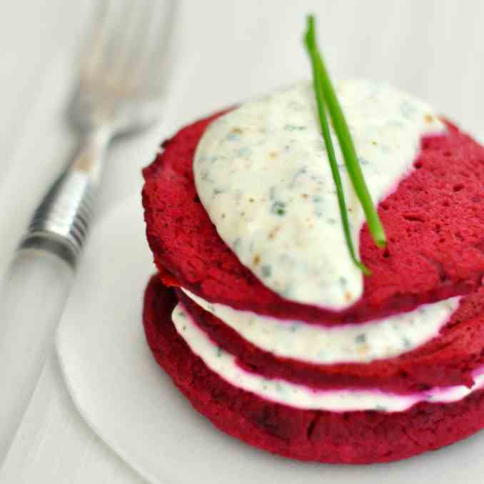 Beet and quinoa pancake