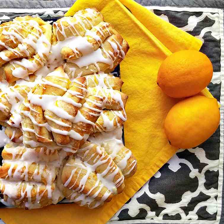 Meyer lemon pull apart bread