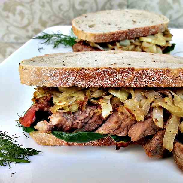 Steak and fennel sandwich