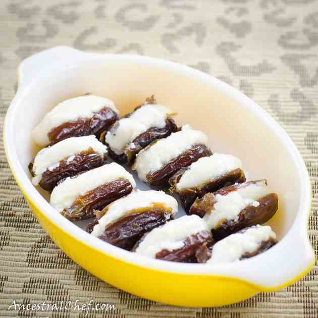 Coconut Butter Stuffed Dates