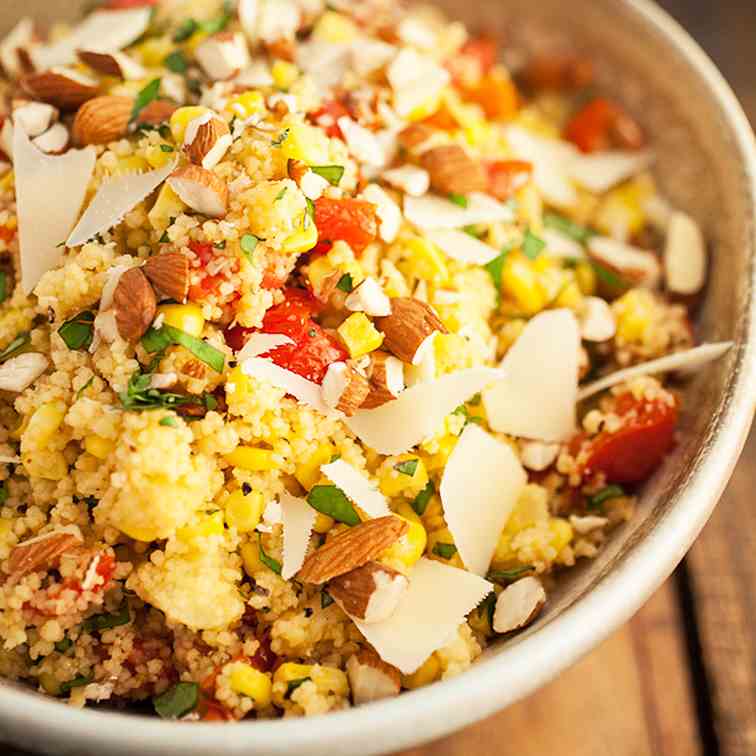 Summertime Couscous Veggie Basil Salad