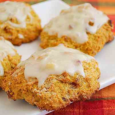 Glazed Pumpkin Cranberry Scones