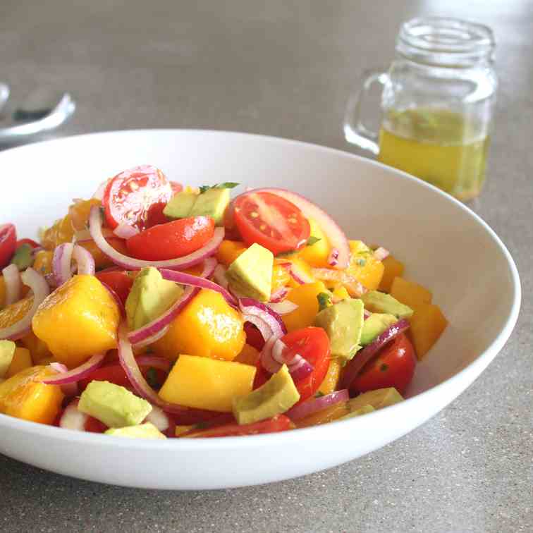 Summer Mango Avocado Red Onion Salad