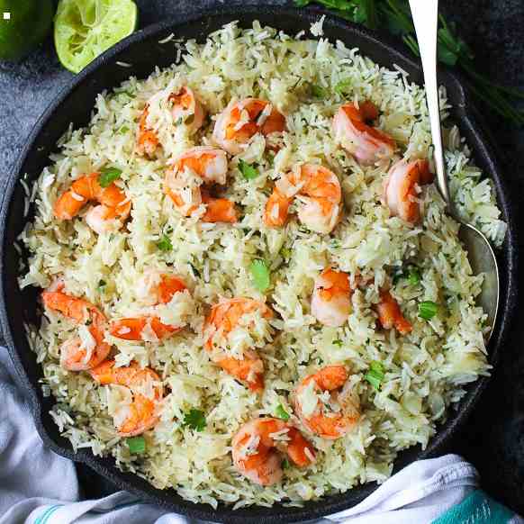 Cilantro Lime Shrimp - Rice