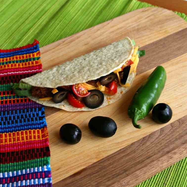 Lentil Tacos with Sliced Olives