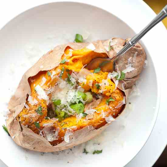 Rosemary parmesan sweet potato