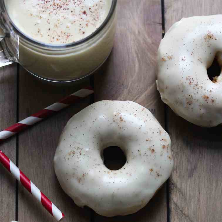 Spiked Eggnog Doughnuts