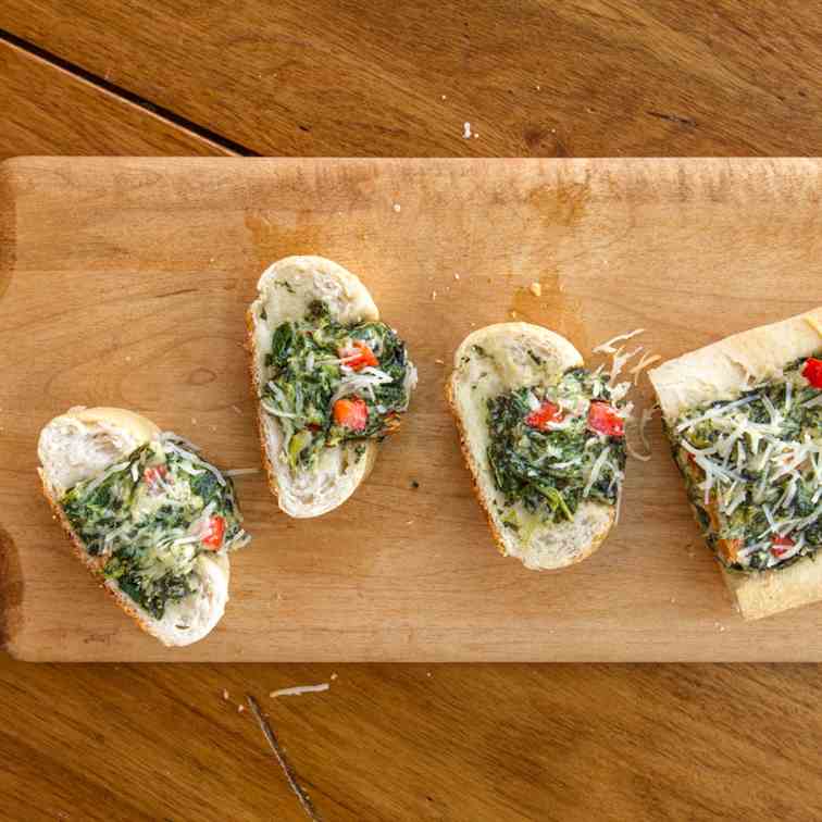 Spinach Dip in French Bread