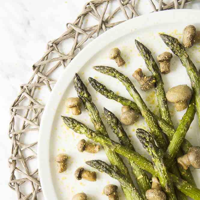 Roasted Asparagus and Mushrooms