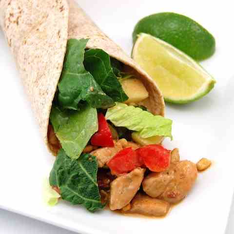 Peanut Chicken Salad Wraps