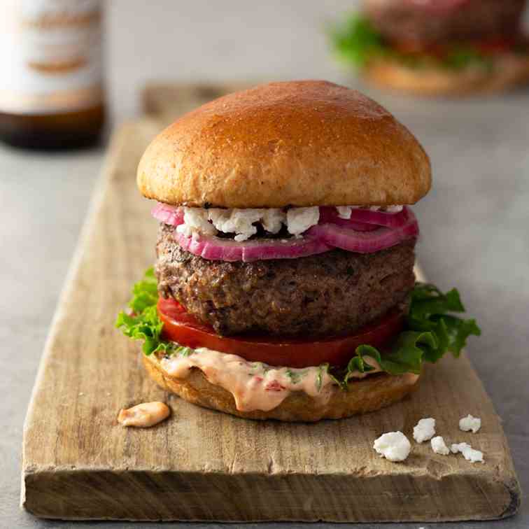 Harissa Lamb Burgers 