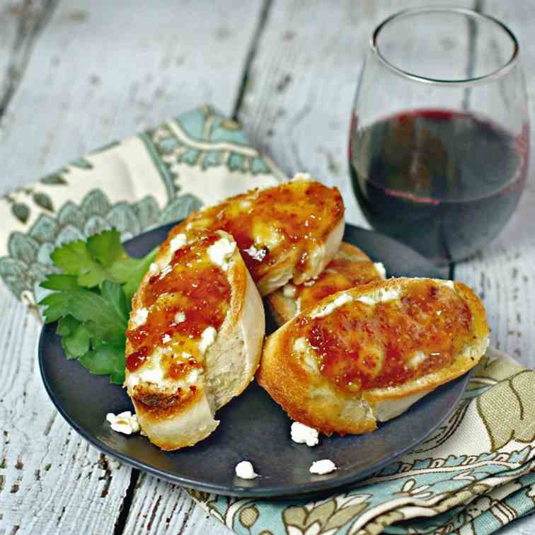 Soft Cheese and Jam Bruschetta