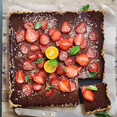 Rich Chocolate Orange Strawberry Tart