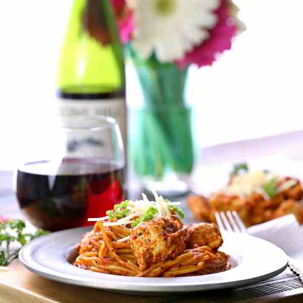 One Pot Chicken Parmesan Pasta