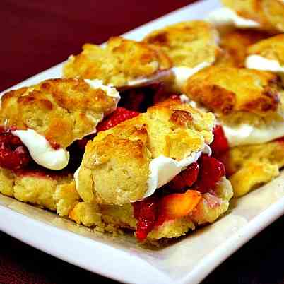 Peach Melba Shortcake Sliders