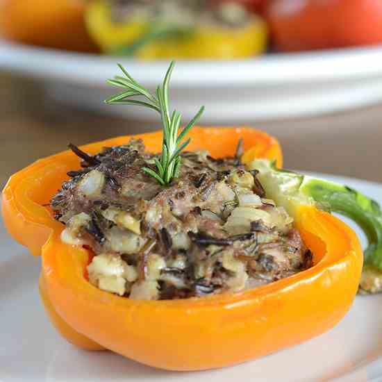 Blue Cheese and Rosemary Stuffed Peppers