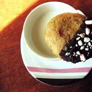 Candy Cane Cookies dipped in Chocolate