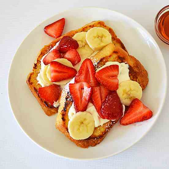 Vegan Strawberry Cream Cheese French Toast