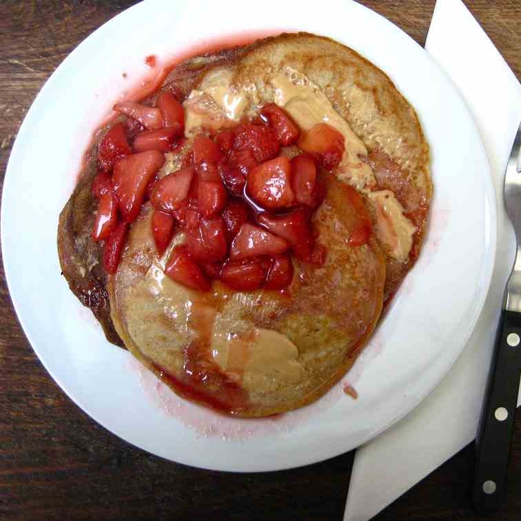 The best peanut butter and jelly pancakes