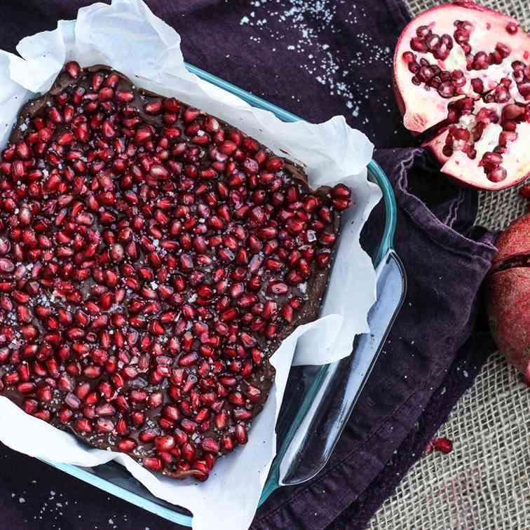 Salted Pomegranate Chocolate Fudge