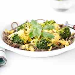 Thai Curried Noodles with Broccoli & Tofu