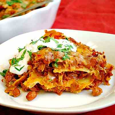 Spicy Chicken Mexican Lasagna