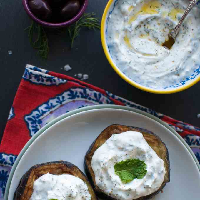 Fried Eggplant with Tzatziki