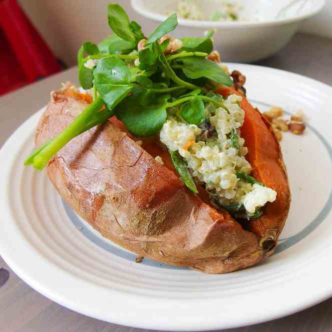 Green Goddess Stuffed Sweet Potato