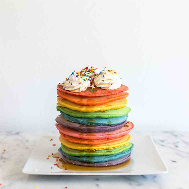 Vegan Rainbow Pancakes