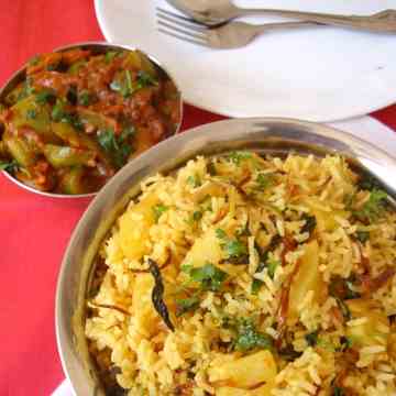 aloo dum biryani recipe - dum aloo biryani