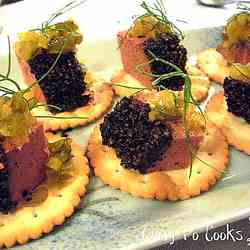 Pork liver pate on crackers