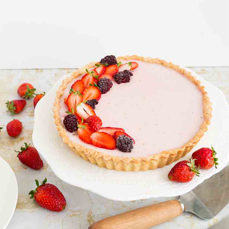 Strawberry Panna Cotta Tart Recipe