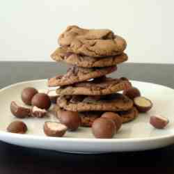Triple Chocolate Malted Cookies