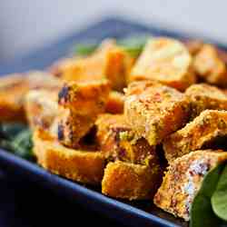 Cheezy Curry Sweet Potato Chunks