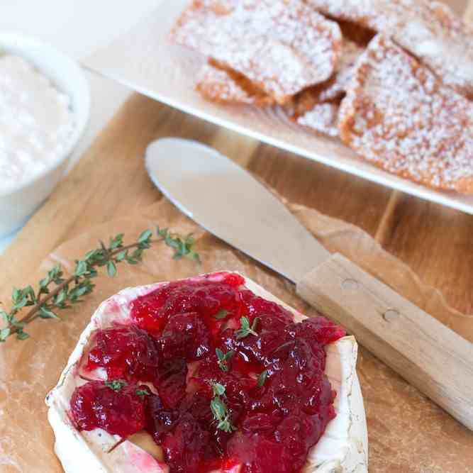 Festive Baked Brie with Cranberry Sauce