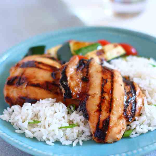 Grilled Chicken with Fig - Dijon Glaze