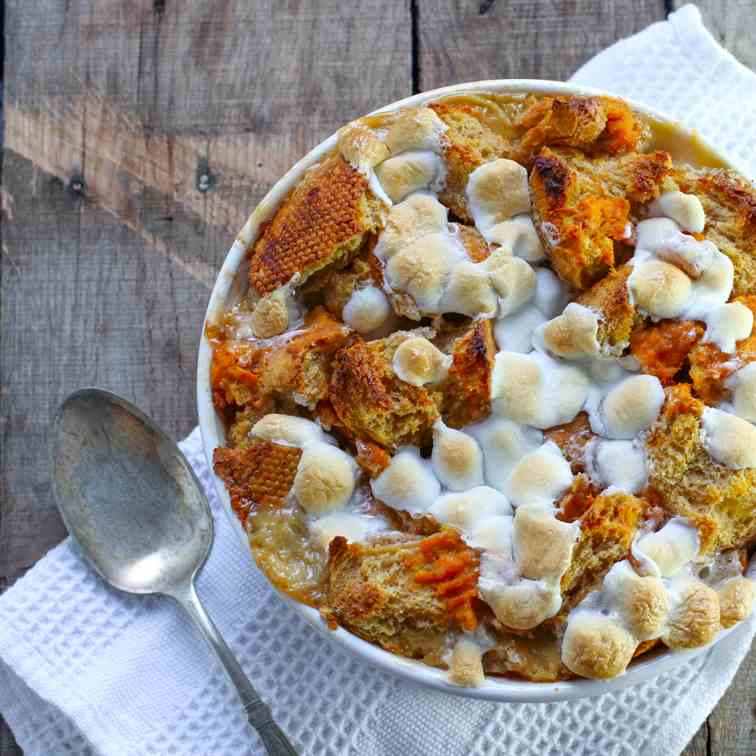 Bourbon Sweet Potato Bread Pudding