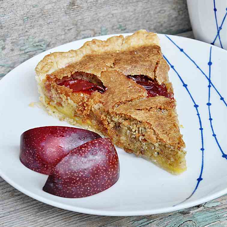 plum and almond tart