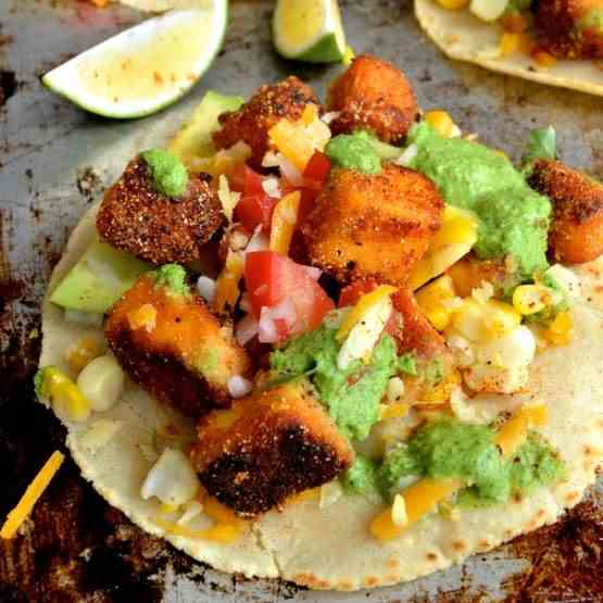 Loaded Crispy Tofu Tacos