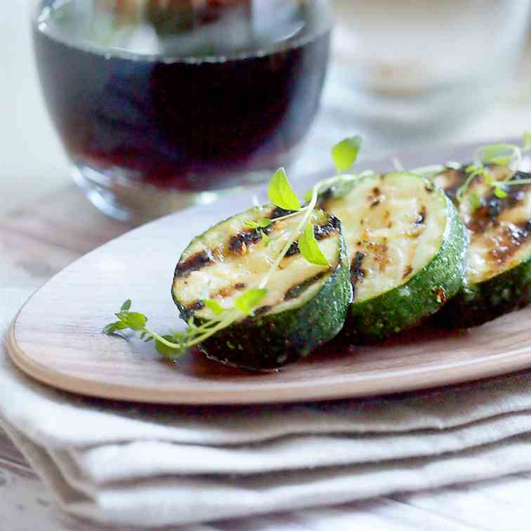 Grilled herbed courgette